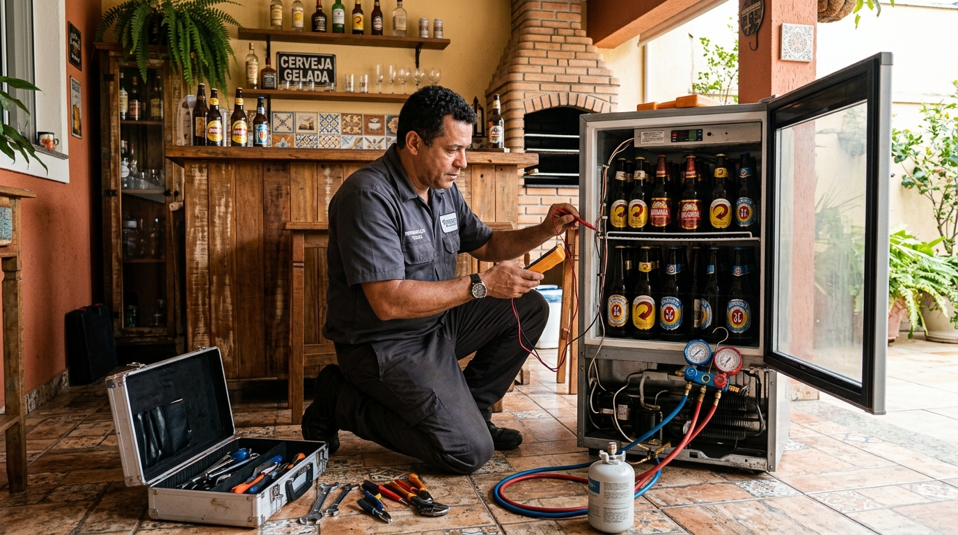 Recarga de gás refrigerante de cervejeira em Ribeirão Preto‑SP